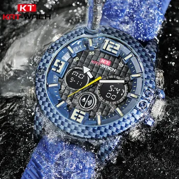 

Swim Dual Display Watches Men Wach Quartz Sport Waterproof 50M Digital Watch Big Clock Rubber strap Relogio Masculino