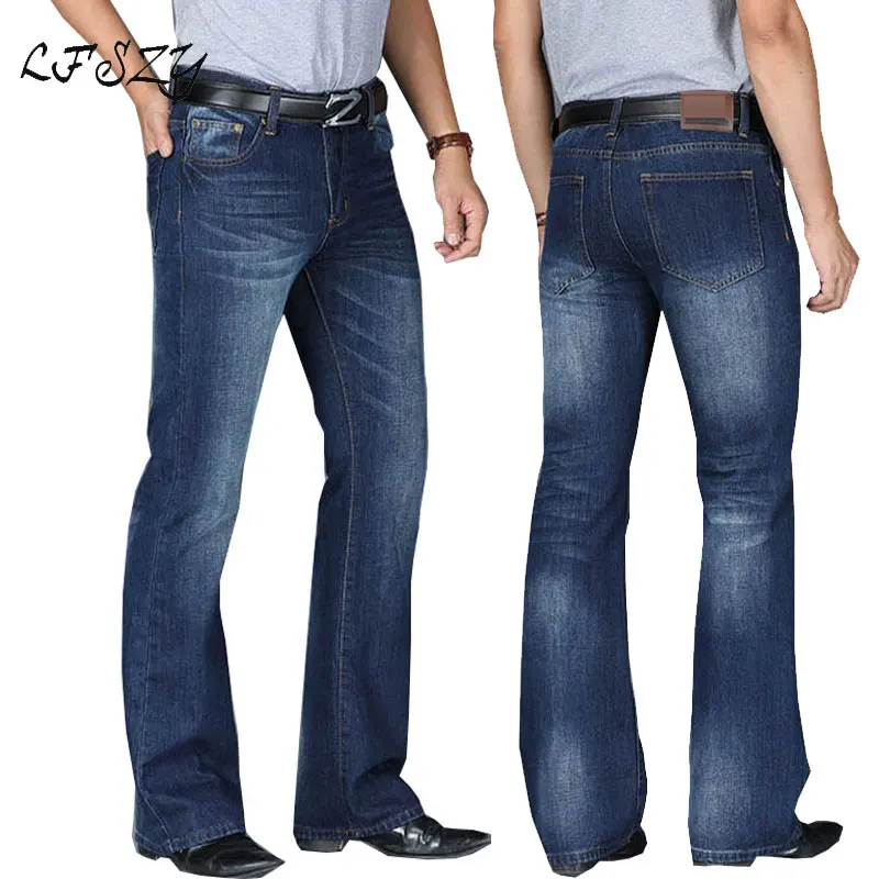 Jeans Men 2020 Mens Modis Big Flared Jeans Boot Cut Leg Flared Loose Fit high Waist Male Designer Classic Denim Jeans Pants