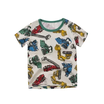 

Toddler Boys T-shirts Casual Cartoon Car Print Short Sleeves Tops for Boys Kids Clothes Cotton Shirts 2 3 4 5 6 7 8 Y Kids Tees