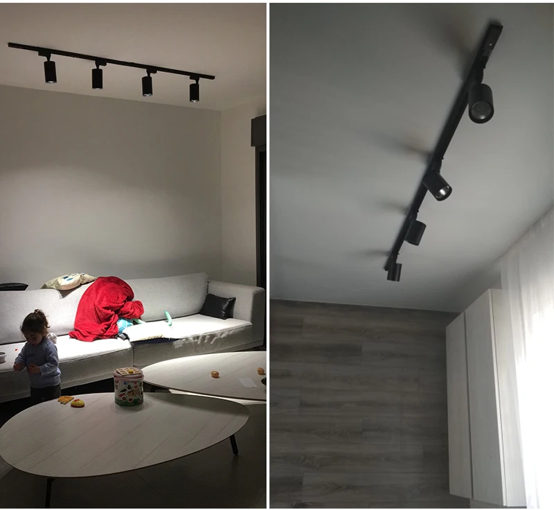 Férrea para Luz Conduzida da Trilha Trilho para Loja de Roupas 2-fio de Alumínio Lote 1m Via Lâmpadas Branco Preto Corpo Universal 4 Pçs - 0.5m 11 para luz CONDUZIDA da trilha Lâmpadas, Branco