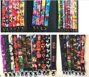 

100 Pcs avengers cartoon Mickey Minnie Neck Straps Lanyards ID Card,Key Condole belt Mixed L1055