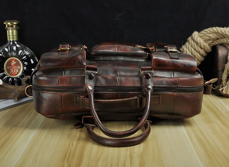 Оригинальный кожаный для мужчин модные сумки Бизнес Портфели Commercia t чехол для ноутбука дизайн мужской атташе Портфолио сумка 3061bu