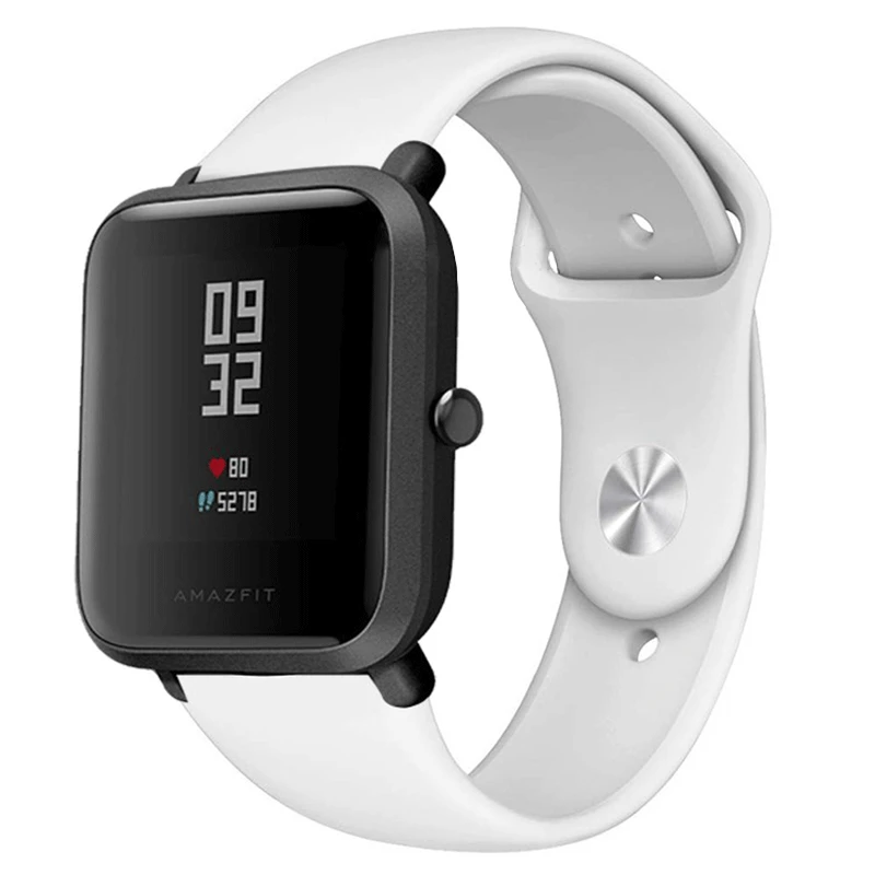 XShum силиконовый ремешок 22 мм 20 мм для Xiaomi Amazfit Bip Pace Ремешок Универсальный браслет на запястье спортивный силиконовый ремешок Смарт-часы браслет