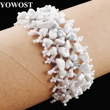 Ювелирные изделия Новая мода говлит бусины чип тканый регулируемый браслет драгоценный камень 4~ 8 мм IK3030