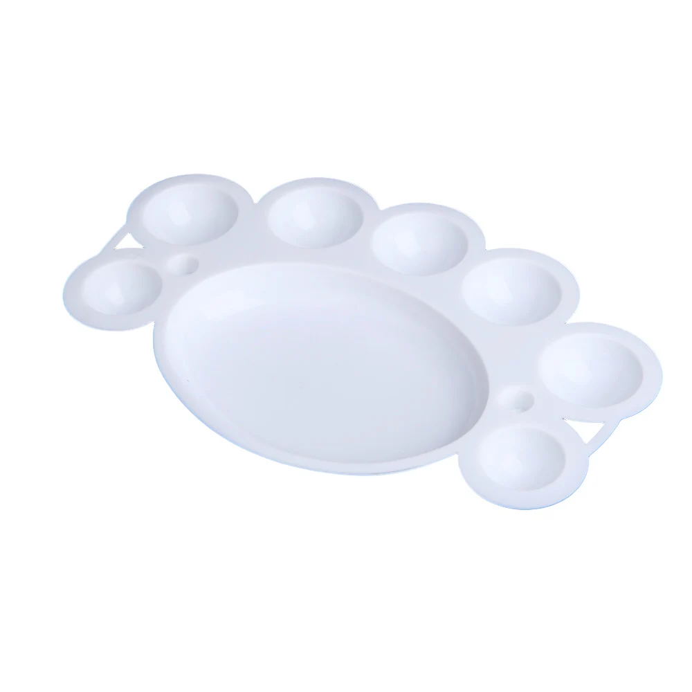 1pcs Nail Art Care Palette Plastic Dish for Powder Polish Mixing Acrylic Paint Beauty Tool White
