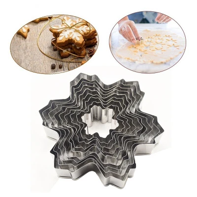 

9Pcs/Set Snowflake Stainless Steel Cookie Cutter Mould Biscuit Pastry Mold Cake Fondant Molds Cake Decoration Tool k129