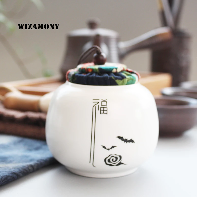 1 шт. WIZAMONY чайная банка Caddy для Пуэр китайский фарфор керамическая банка коробочка для чая кунг-фу сундук для хранения