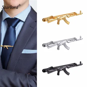 

Starlord 3PCS 1 Set Tie Clips AK47 Rifle Design For Men Gold/Silver/Black Color Tie Bar Rifle Tie Clip Gift For Men 3TC2952