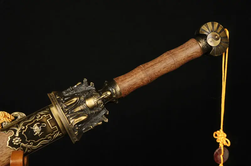 Полностью китайский меч ручной работы, черный клинок, весна 9260, стальной полный меч, коллекционный меч для дома, отмена, свадебный подарок