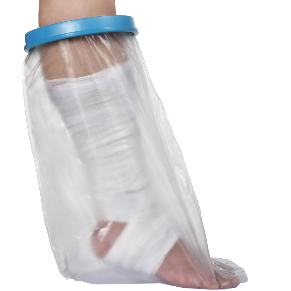Water Proof Leg Cast Cover for Shower Bath Reusable Adult Watertight Bandage Protector Cast Dry Bag for Wound Toe Foot Ankle Orthopedic Boot Burns- Half Leg Size 24 Inches (2)
