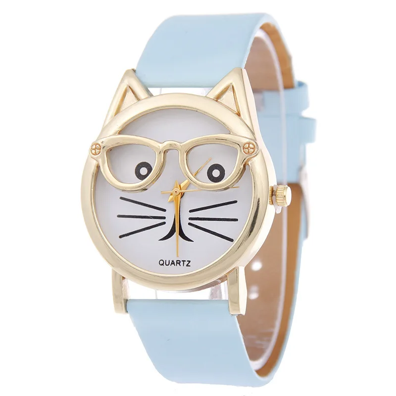 Мода прекрасный кот Для женщин Кварцевые наручные часы из женская обувь Часы Для женщин часы-браслет Relogio feminino студенты часы