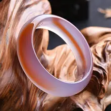 Pure Natural Cinnabar Chalcedony Agate Bracelet