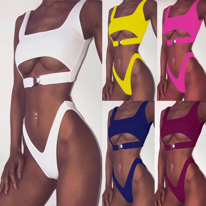 

Female Swimsuit 2019 High Waist Bikini Push Up Bathing Suit Women Swimsuit Solid Bikini Micro Monokini May Female Beach Swimwear