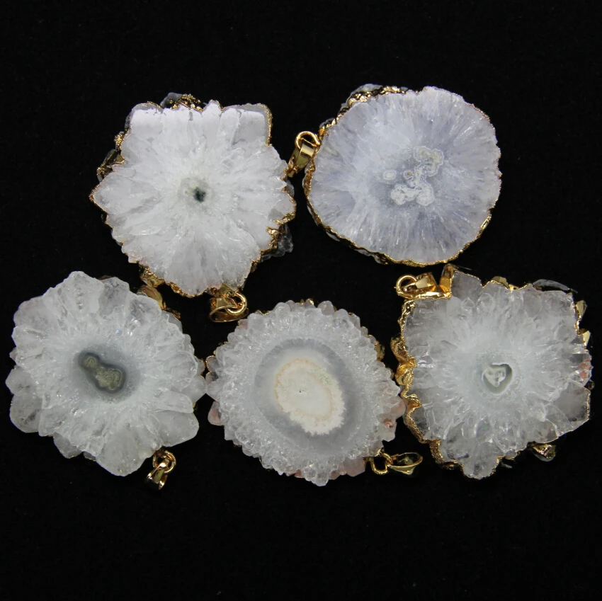 Ювелирная фурнитура из драгоценных камней в виде подсолнухов 3 шт./лот|druzy pendant|solar