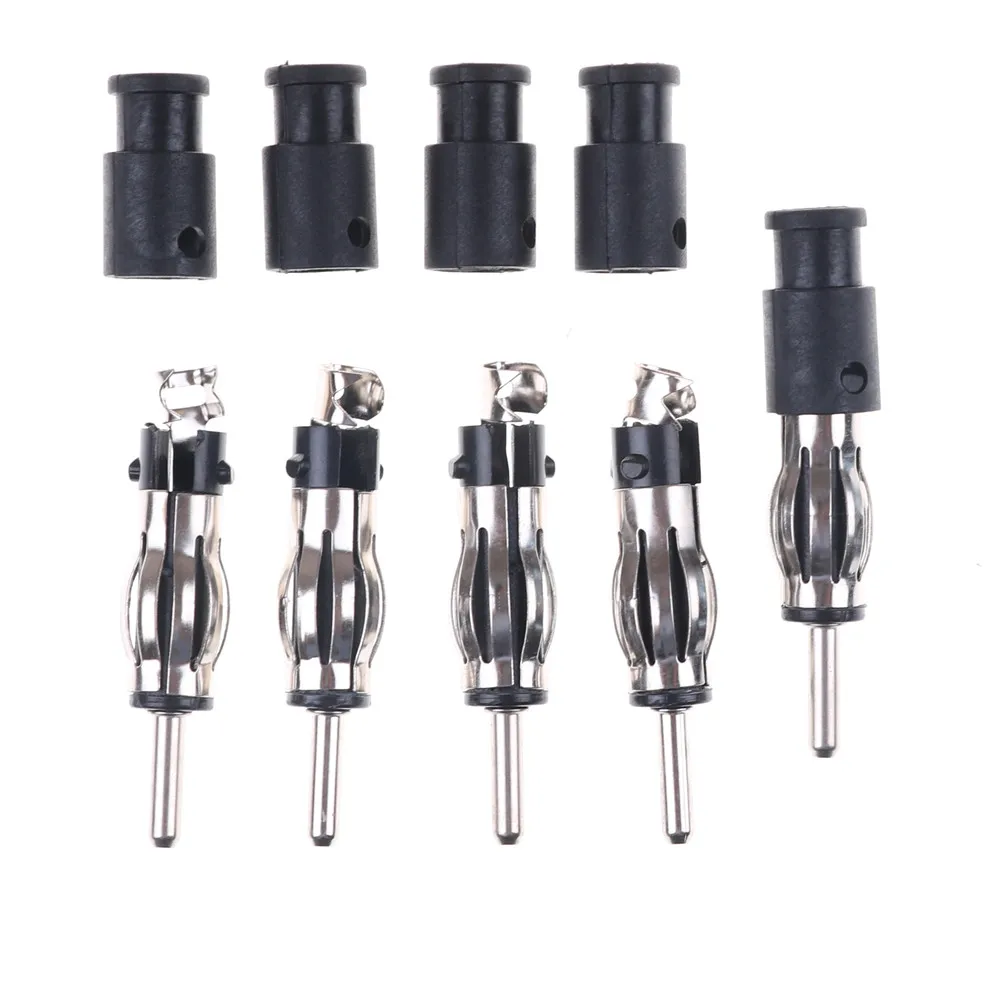 5pcs Black Auto Car Radio AM/FM Antenna Adapter Male Plug Connector