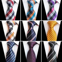 Горячая шелковые галстуки в клетку подарки для мужчин рубашка свадьба cravate pour homme тканый галстук, жаккардовый вечерние Gravata бизнес строгий галстук