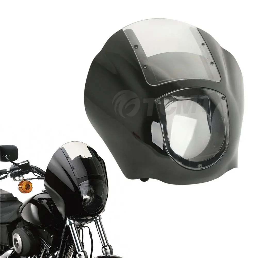 

Black Quarter Fairing & Smoke/Clear Windshield For Harley Sportster 88-Up Dyna Fat Bob 1995-05 FXR 86-94