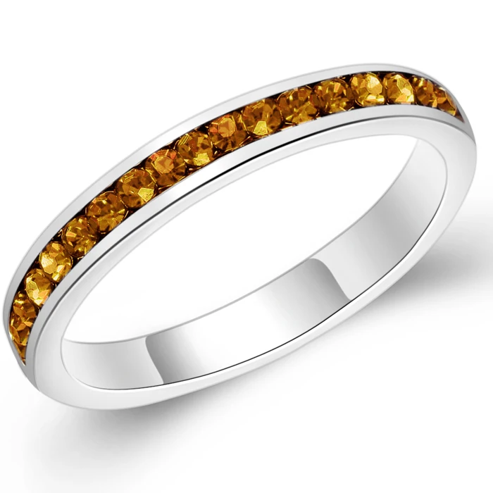 Hermosa большая акция свадебные круглые красные гранат вечерние кольца для женщин из нержавеющей стали камень ювелирные изделия кольцо размер 7#8 - Цвет основного камня: Nov. Topaz