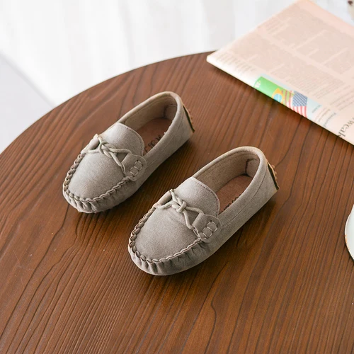 Детская обувь в Корейском стиле для мальчиков 3-6 лет, детская обувь, детская Весенняя кожаная обувь для мальчиков - Цвет: Серый