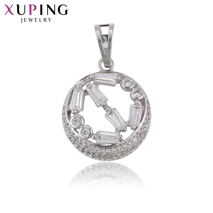Xuping Simple Charm Style Round Design Slide Necklace Pendant for Women