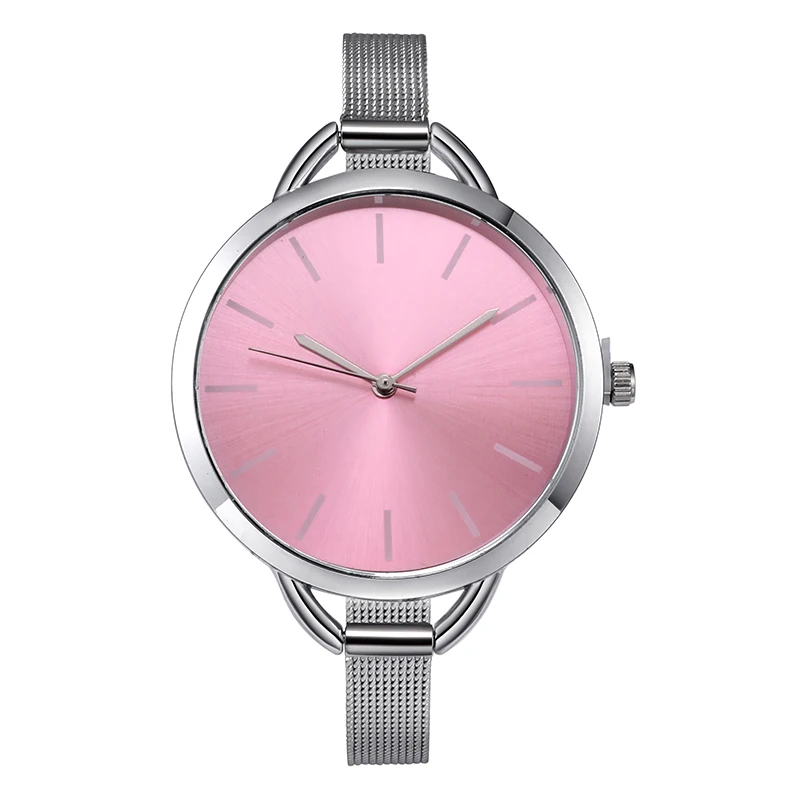 Top Luxury European Style Lady Watch Elegant Big Dial Quartz Super Slim Stainless Steel Bracelet Watch Women's Wrist Reloj Mujer