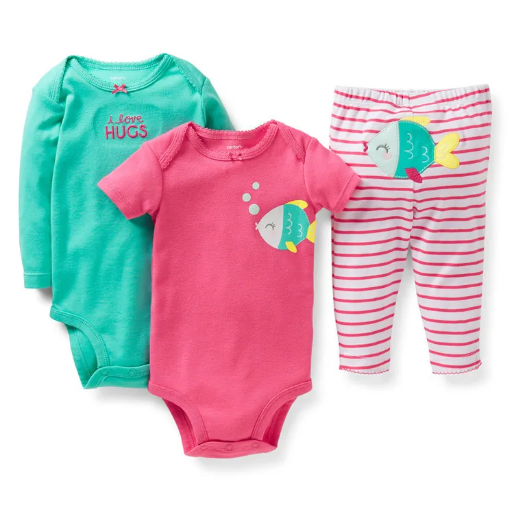 GSLL3 024, Original, Baby Girls 3 Piece Bodysuits Set, With Two Pieces