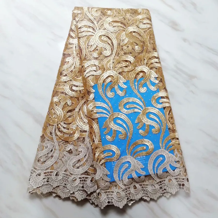 

2019 Embroidery French stone Swiss net high quality Nigerian African tulle mesh cord lace fabric for dress 5y/lot TPL31227