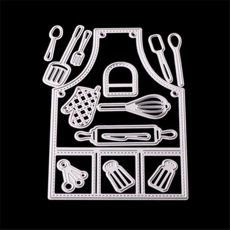 

1 set Metal cutting mold apron mold birthday card DIY scrapbook embossing tool carbon steel cutting template