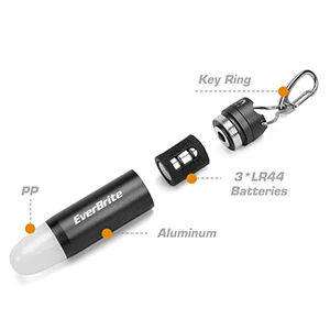 EverBrite Мини Пуля светодиодный брелок флеш светильник Магнитный Управление переключатель ключ кольцо-Факел светильник крой, подходит для ежедневного ношения в чрезвычайных ситуациях
