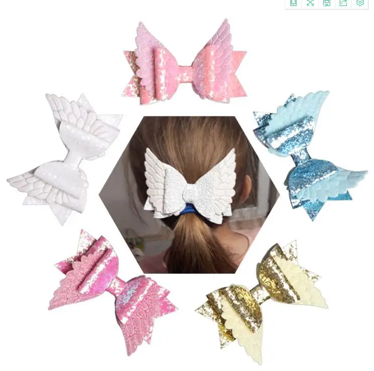 Buy 4.1" Glitter Angel Wings Hair Clips, Fairy wings