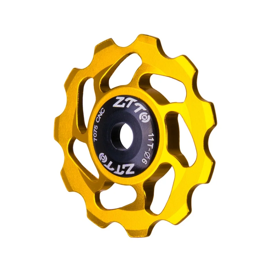 11T MTB велосипедный задний переключатель Jockey колесный керамический подшипник шкив дорожный велосипед направляющий ролик 4 мм 5 мм 6 мм велосипедные запчасти - Цвет: Цвет: желтый