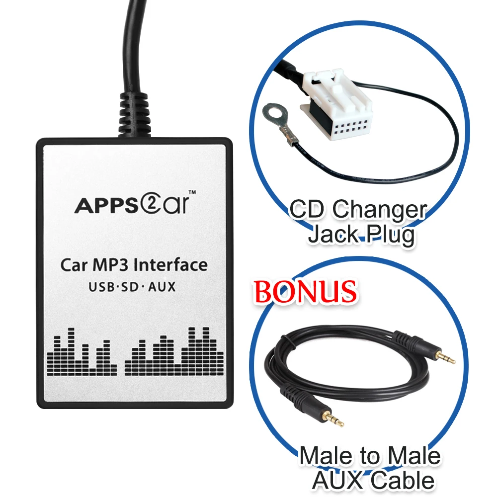 Автомобильный USB SD AUX адаптер цифровой музыкальный преобразователь Mp3 конвертер