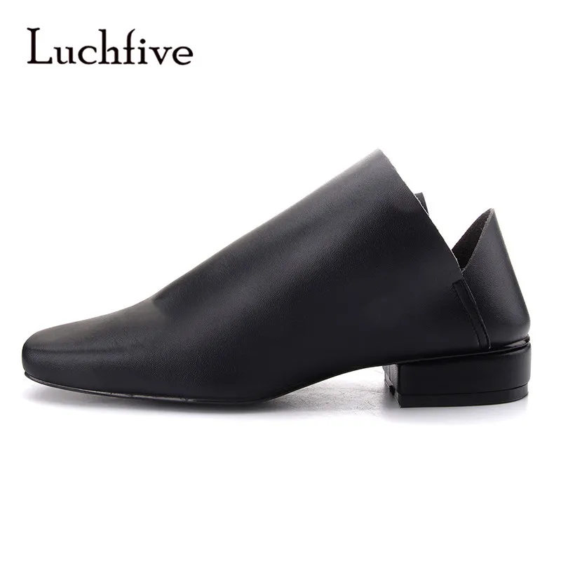 

New solid Women Sandals geninue leather square toe comfortable low heels slip on lazy loafers green black white sandalias mujer