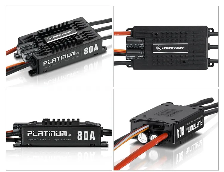 1 шт оригинальный HOBBYWING Platinum Pro V4 80A 3-6 S Lipo BEC пустая форма щеток ESC для Радиоуправляемый Дрон вертолет