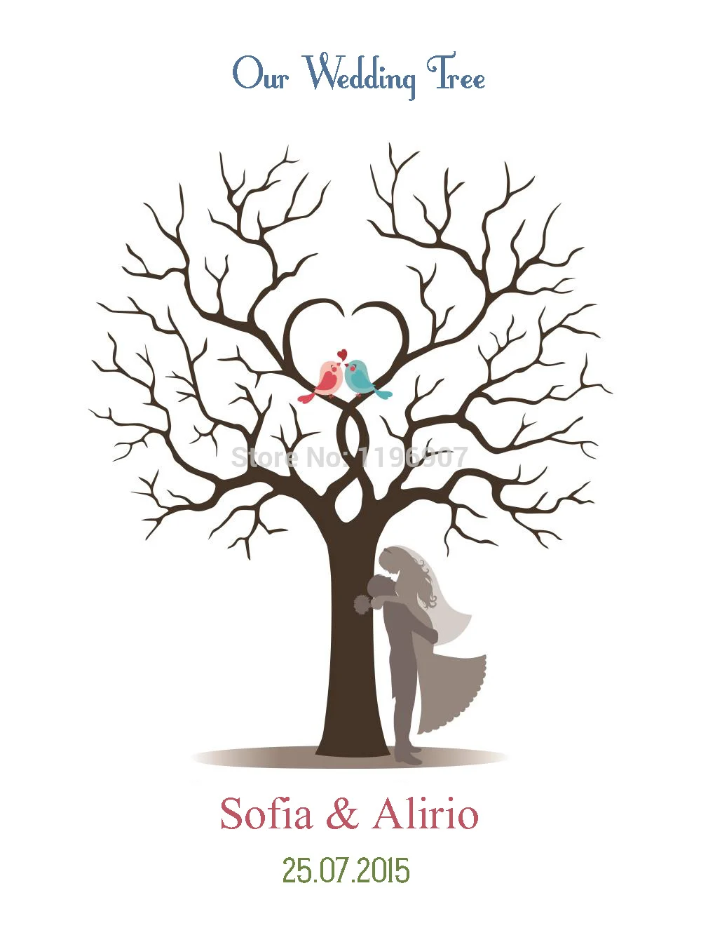 casamento wedding fingerprint tree guest book love brids canvas