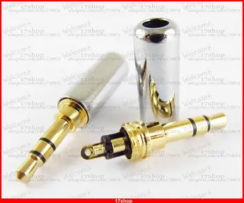 

5pcs xGold 3.5mm 1/8inch Stereo TRS 3-pole Plug Audio Connector for smart Headphone