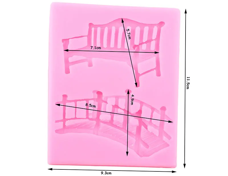 3D Искусство скамейка мост силиконовые формы торт кайма для мастики Плесень DIY Инструменты для украшения торта для вечеринки конфеты глина шоколадные формы для мастики