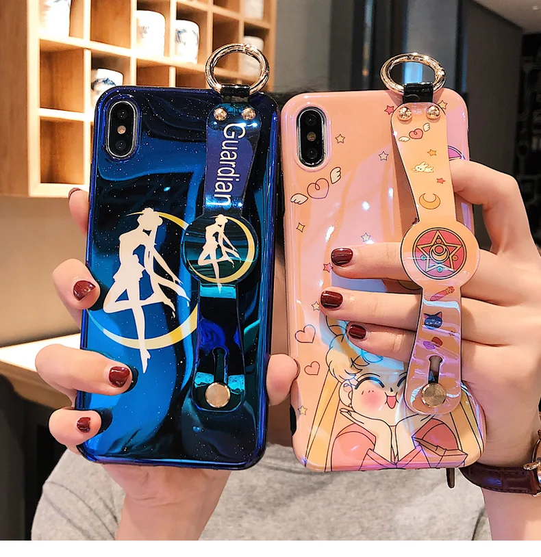 

For Huawei p30 pro Sailor Moon Wrist strap soft Phone Case For Huawei p20 mate20 pro nova4 V20 lovely Tarako Shell Cover