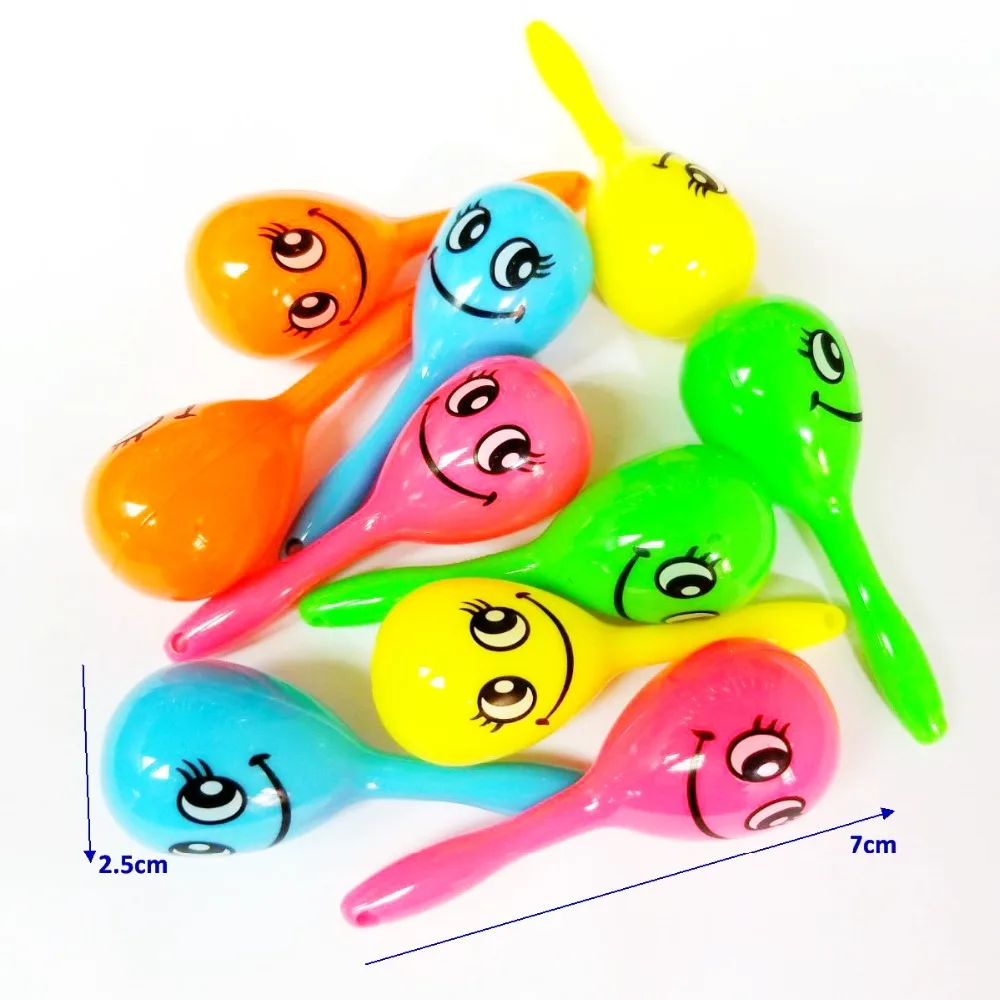 

4 pc Mini Plastic Maracas E Kids Fiesta Party Goody Loot Bag Filler Birthday Favour Toy Supply novelty Pinata prize gift Cake