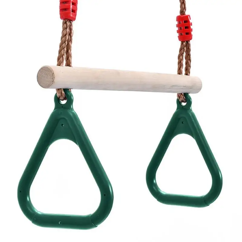 Детская пластмассовая игрушка подарок на открытом воздухе деревянные ручные кольца качающаяся игрушка подарок на открытом воздухе Спорт Фитнес Товары для детей ручные кольца качели - Цвет: Зеленый