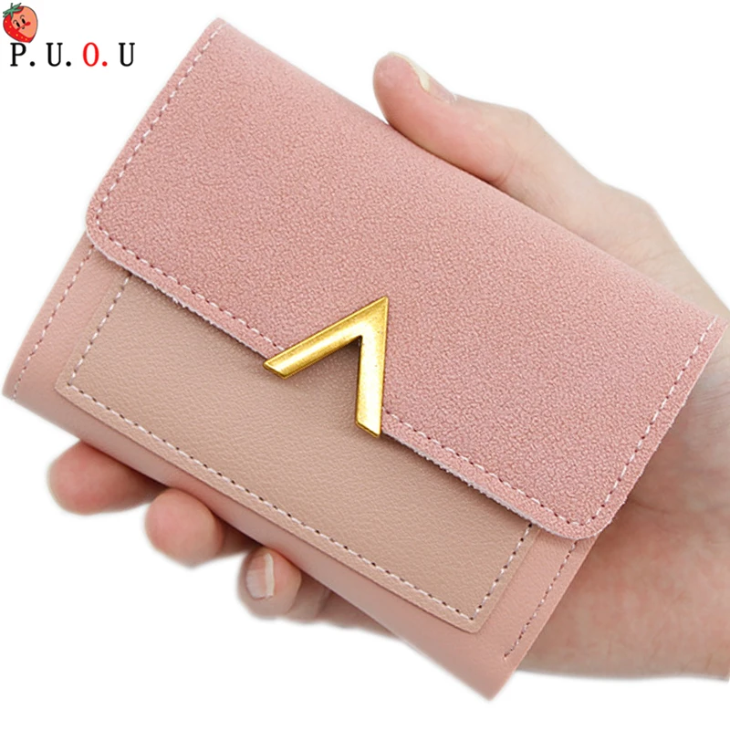 

Matte Leather Small Women Wallet Luxury Brand Famous Mini Womens Wallets And Purses Short Female Coin Purse Credit Card Holder M