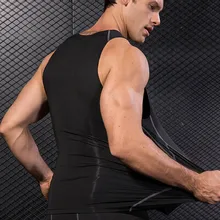 Горячая Мужская спортивная форма для гимнастики без рукавов быстросохнущие плотно облегающие майки MCK99