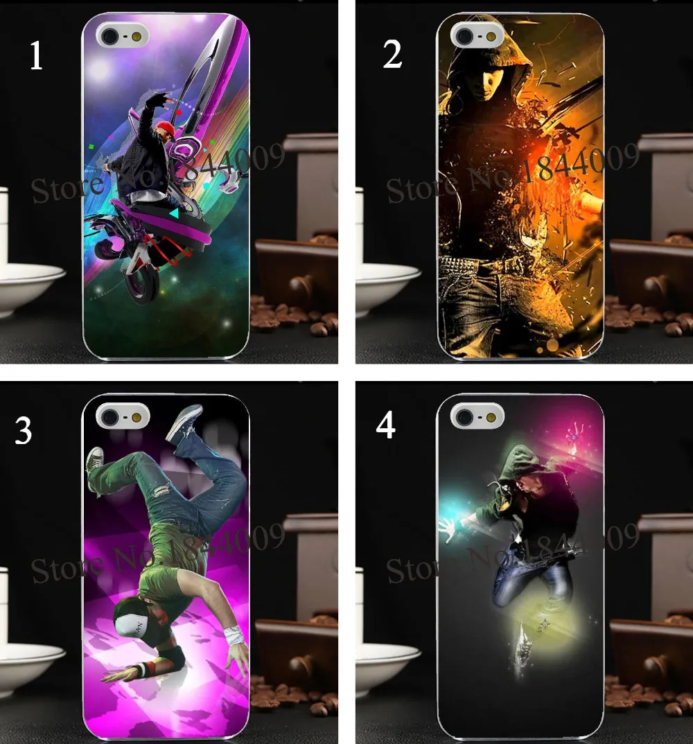 Fashion street dance hard Transparent Clear Skin Case for iphone 6 6s 6plus 6splus 7 7plus 5 5S 5SE 4 4S 5C |