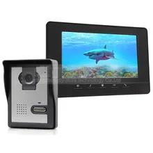 DIYSECUR 7 pulgadas Teléfono Video de La Puerta de Intercomunicación de Vídeo Timbre de la Puerta 1 de La Cámara 1 Monitor para el Hogar/Oficina Sistema de Seguridad Negro