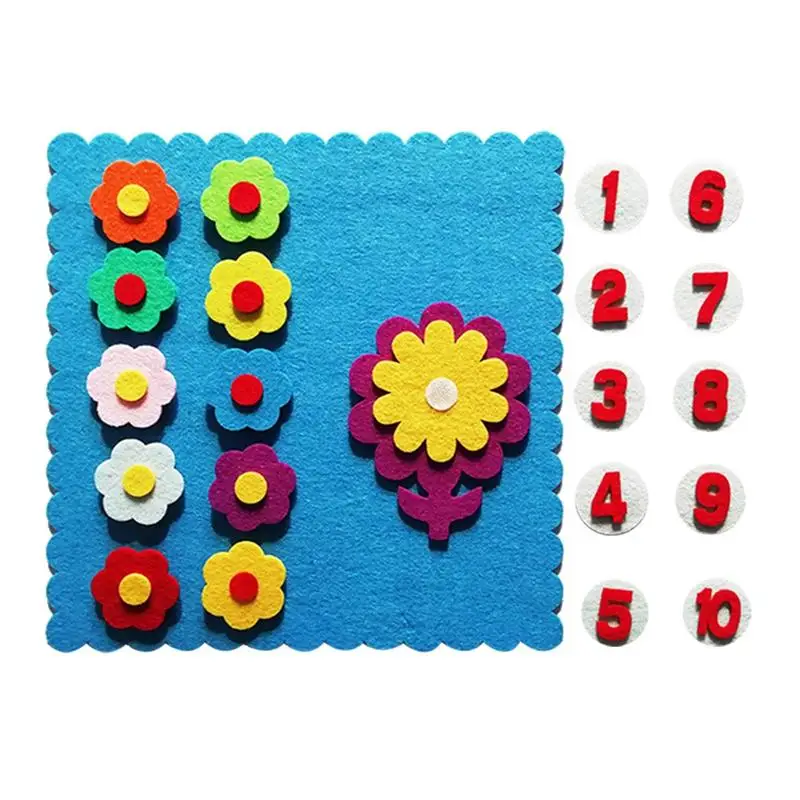 

1 Set Kids Felt Educational DIY Handmade Mathematics Non-Woven Filling In Numbers Flower Teaching Equipment Toys