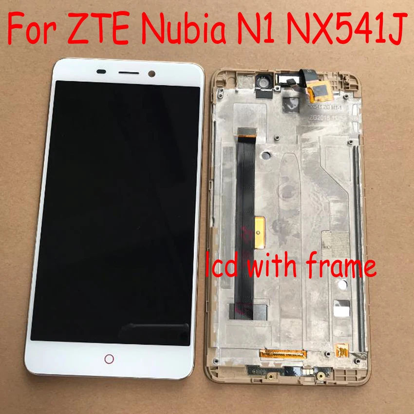 Kopen 100% Originele Test Werken Sensor LCD Touch Panel Display Screen Digitizer Vergadering + Frame Voor ZTE Nubia N1 NX541J Telefoon onderdelen
