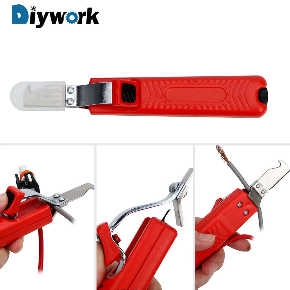 

DIYWORK 8-28mm Rubber Handle Insulation Stripper PVC Cable Wire Stripper Knife Fastness Cable Stripper