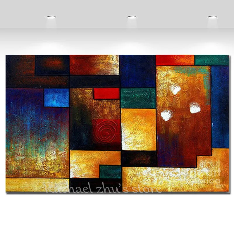 

Super Large Hand Painted Modern Abstract Color blocks Oil Painting On Canvas Abstract Wall Pictures For Living Room Home Decor