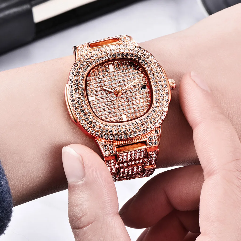 

Luxury Brand Watch Women Fashion Rhinestone Stainless Steel Band Analog Ladies Quartz Wrist Watch Watches Clock Felogio Feminino