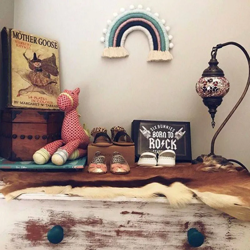 

Nordic Style Home Children's Room Decoration Pendant Hand-woven Rainbow Hanging Wall Hangings Extra Large
